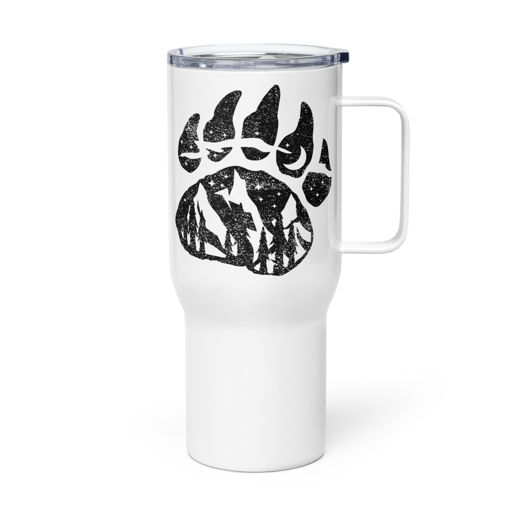 Travel mug with a handle