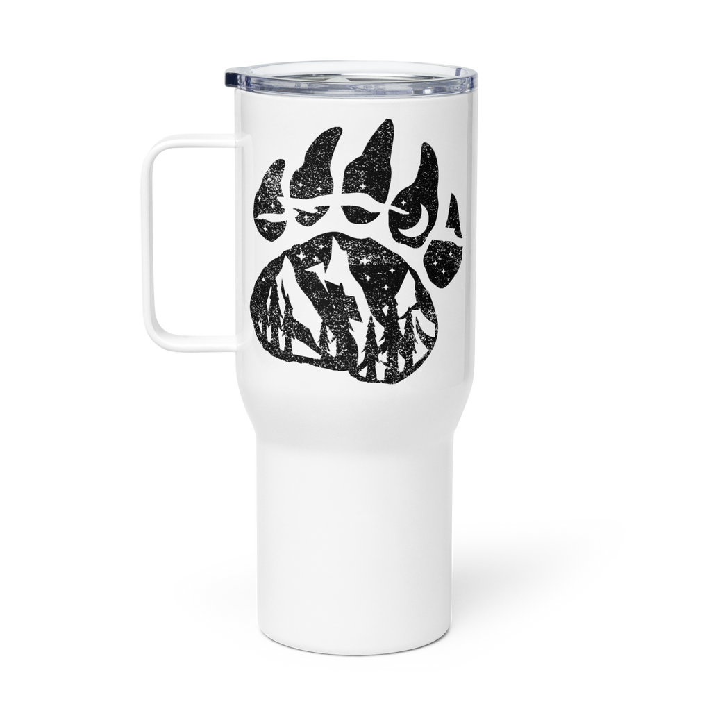 Travel mug with a handle